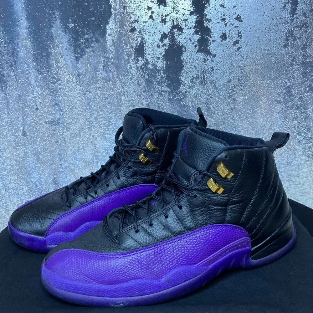 Air Jordan Retro 12 Field Purple Black Sneakers Size 12 - Picture 9 of 14